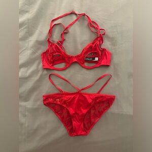 NWOT Adore Me Red Lingerie Set